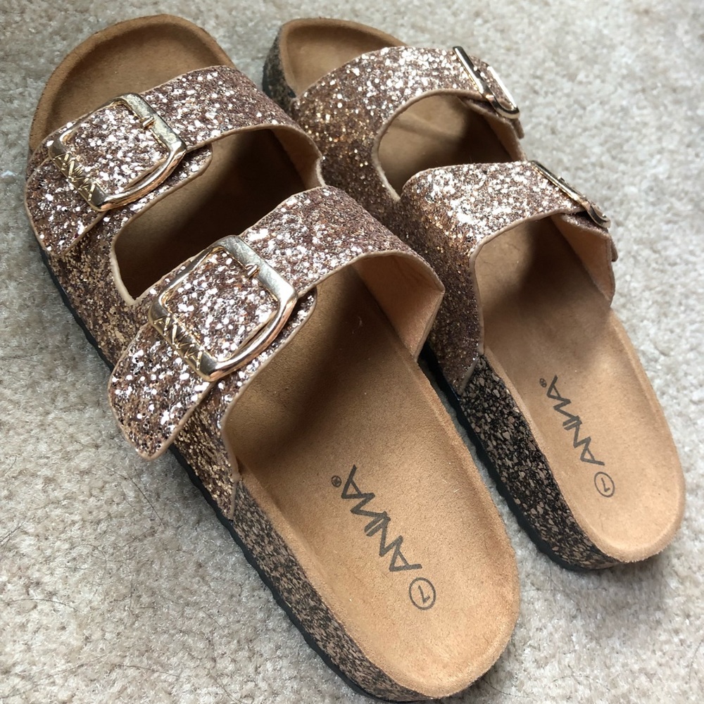 Anna rose gold sandals